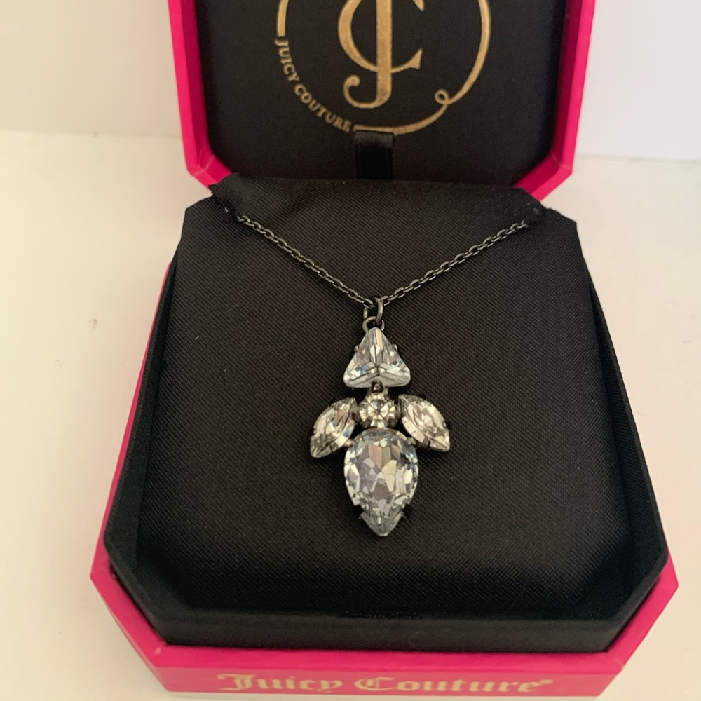 Juicy Couture Pear Rhinestones Cluster Necklace